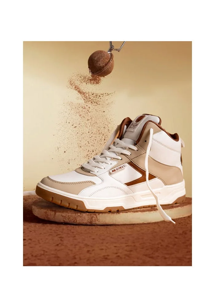 Cappuccino Skystompers Retro High-Top Sneaker